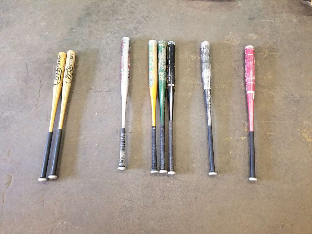 Set of 8 baseball bats